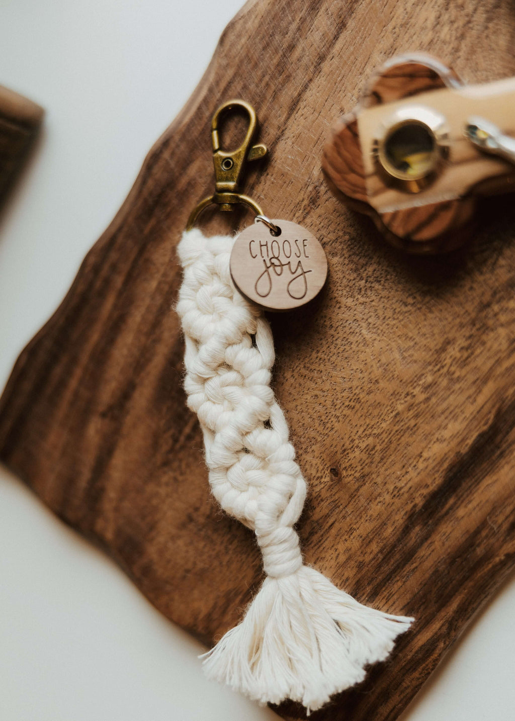 Choose Joy - Catholic Macrame Keychain