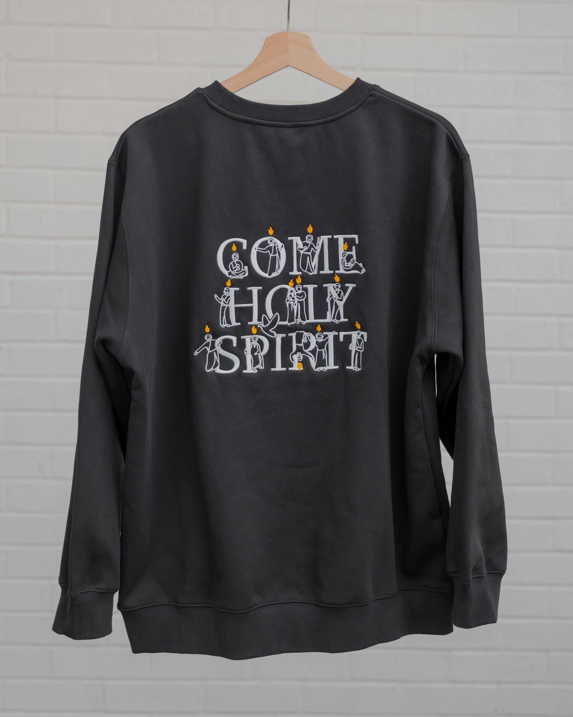Come Holy Spirit Catholic crewneck - BLACK - PREORDER