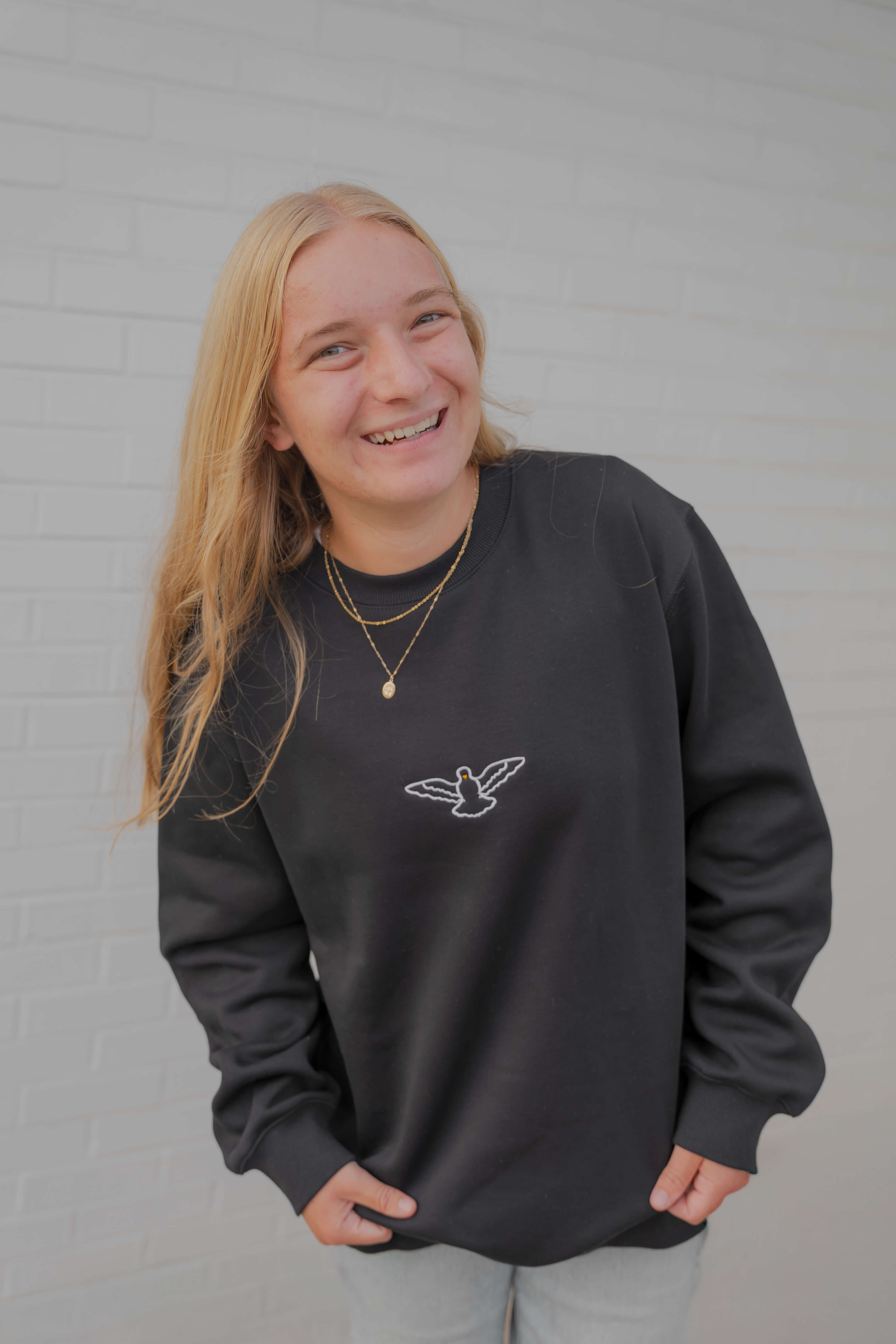 Come Holy Spirit Catholic crewneck - BLACK