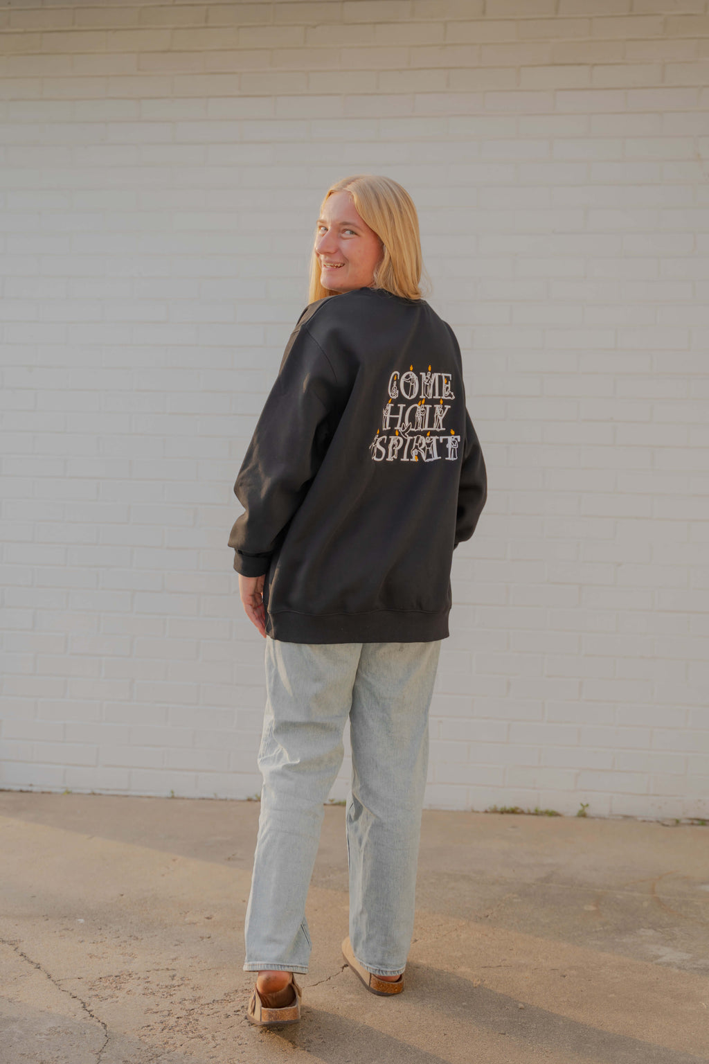 Come Holy Spirit Catholic crewneck - BLACK - PREORDER