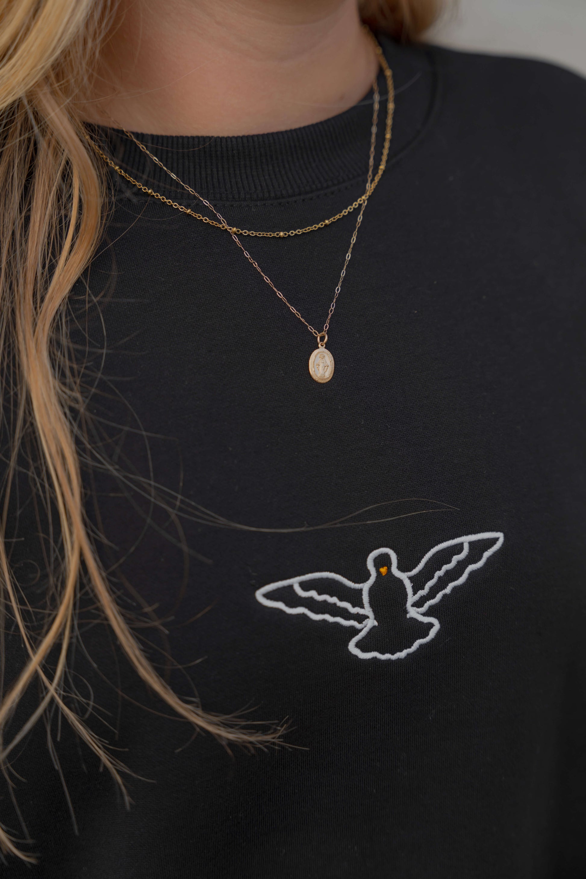 Come Holy Spirit Catholic crewneck - BLACK