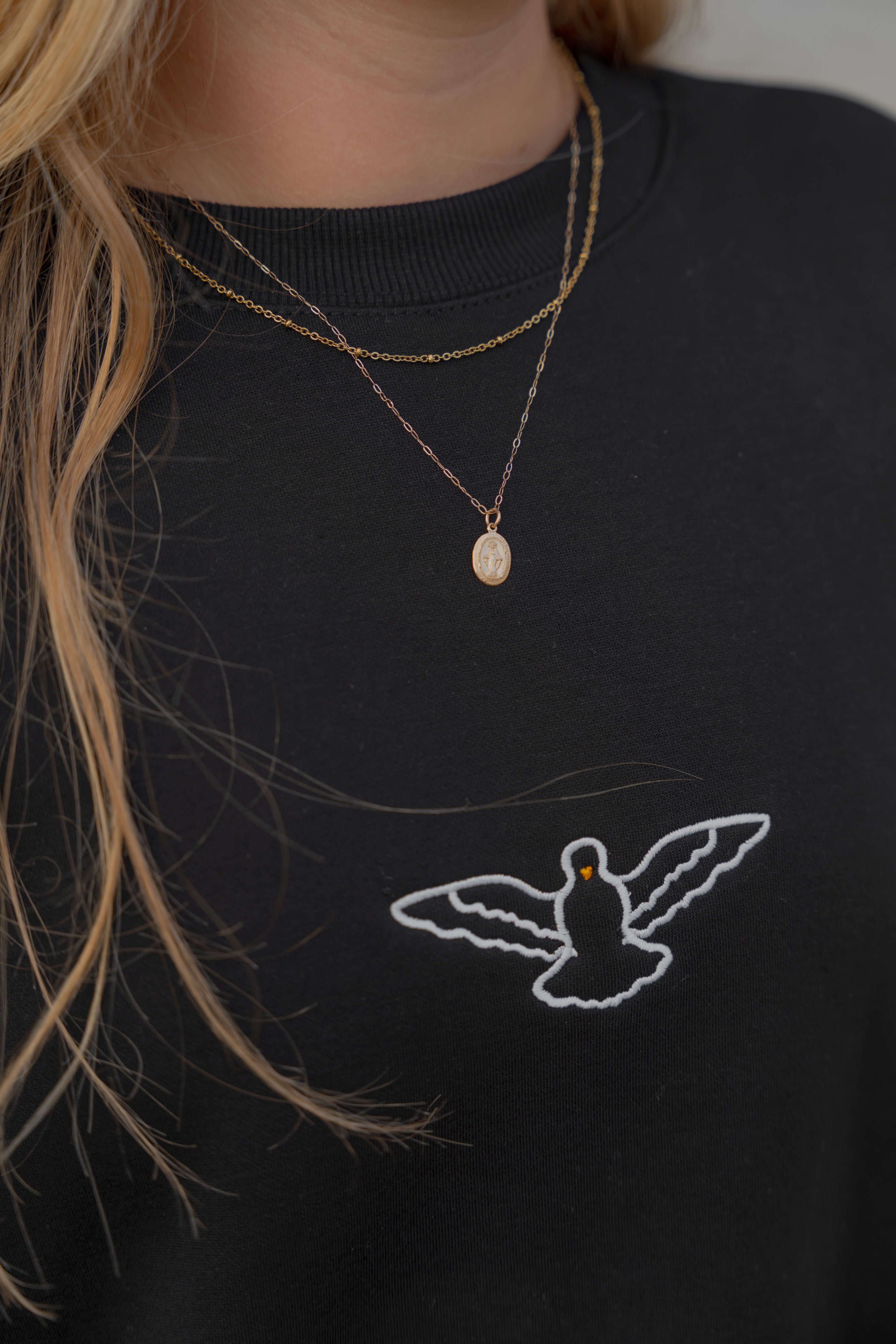 Come Holy Spirit Catholic crewneck - BLACK