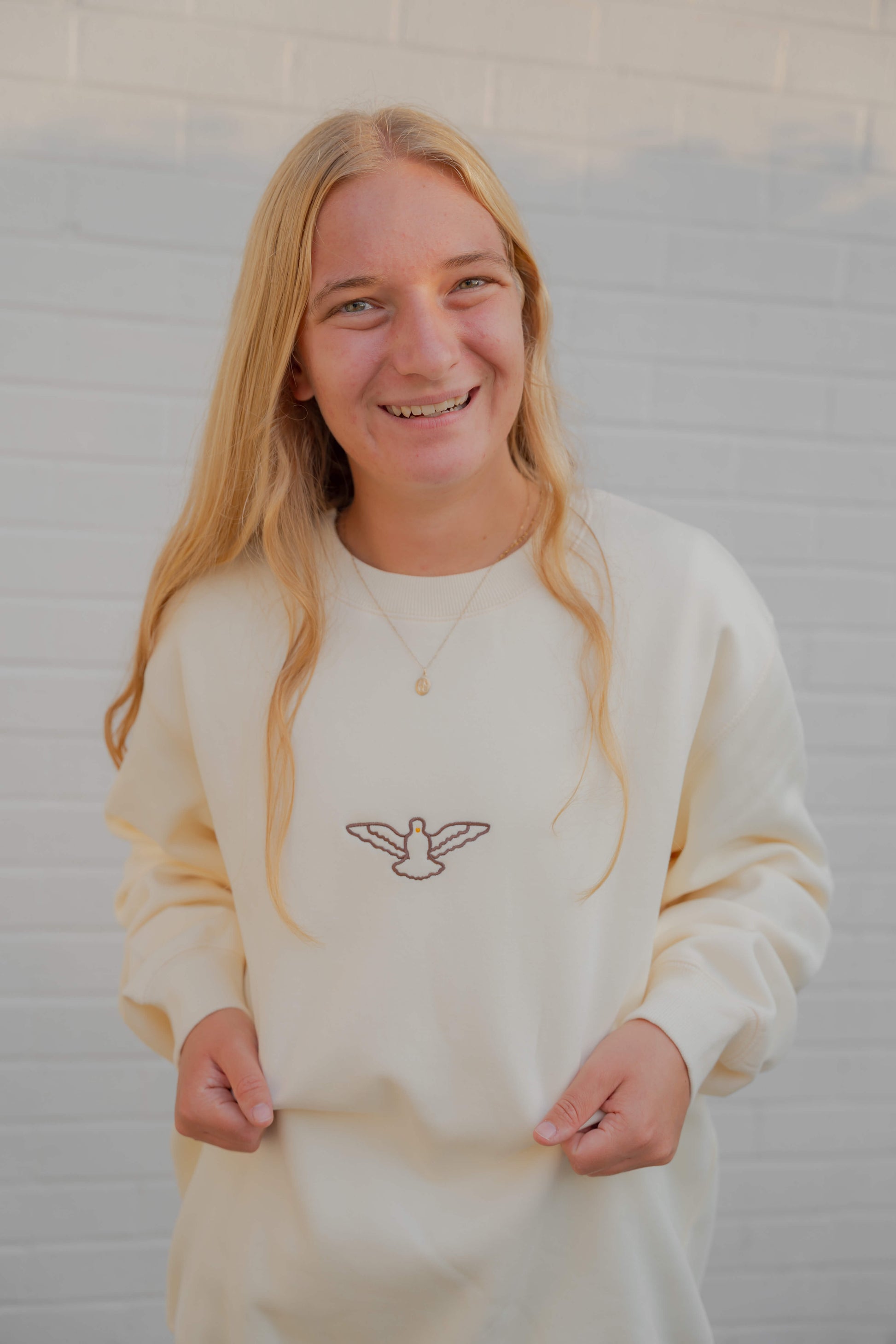 Come Holy Spirit Catholic crewneck - CREAM