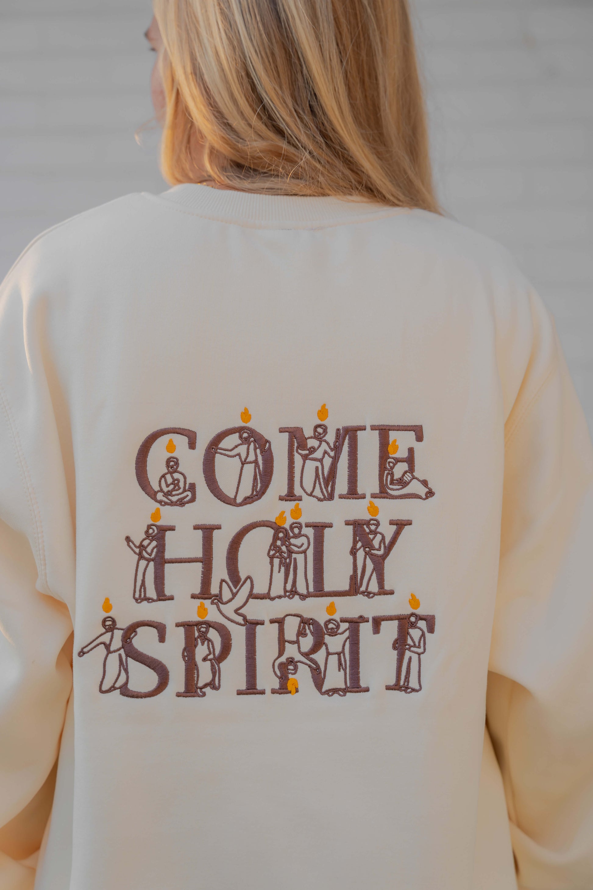 Come Holy Spirit Catholic crewneck - CREAM