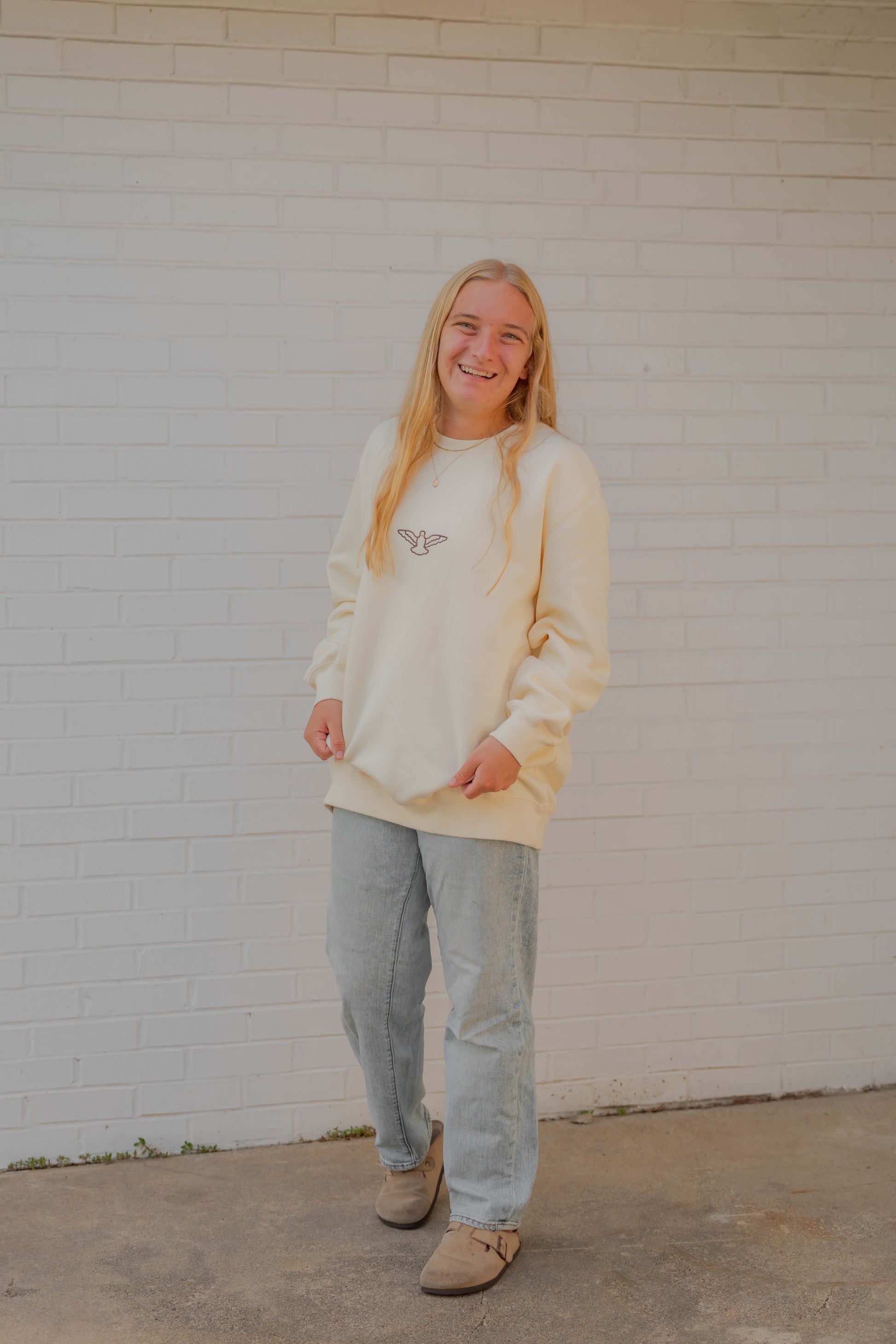 Come Holy Spirit Catholic crewneck - CREAM