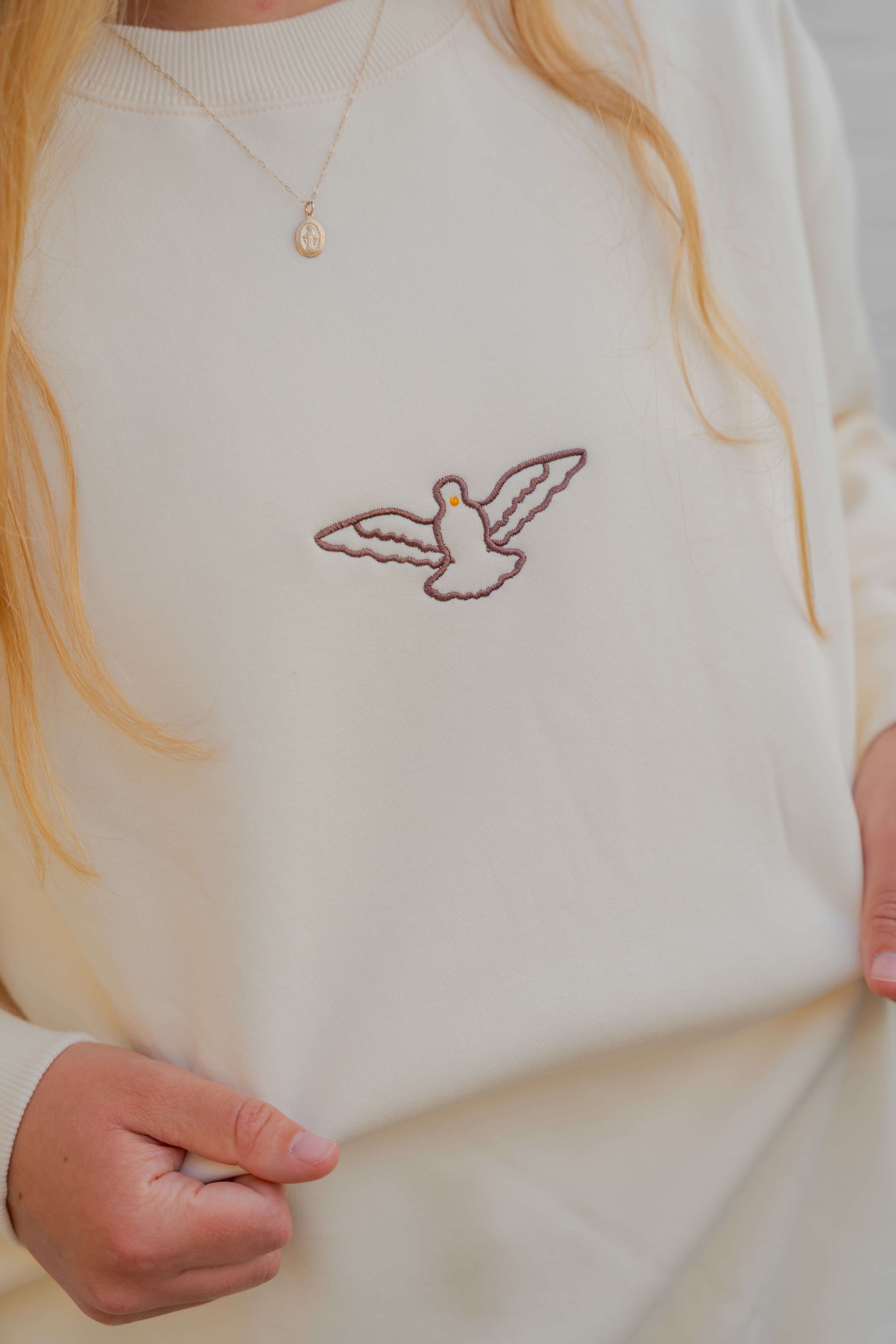 Come Holy Spirit Catholic crewneck - CREAM