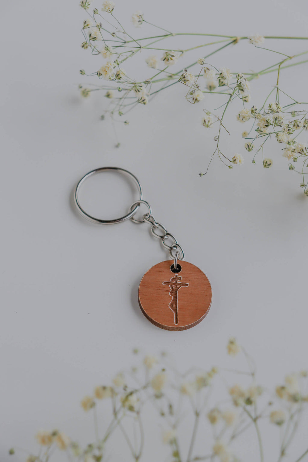 Crucifixion- Catholic Wood Keychain