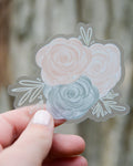 Blue and Pink Floral Vinyl Sticker