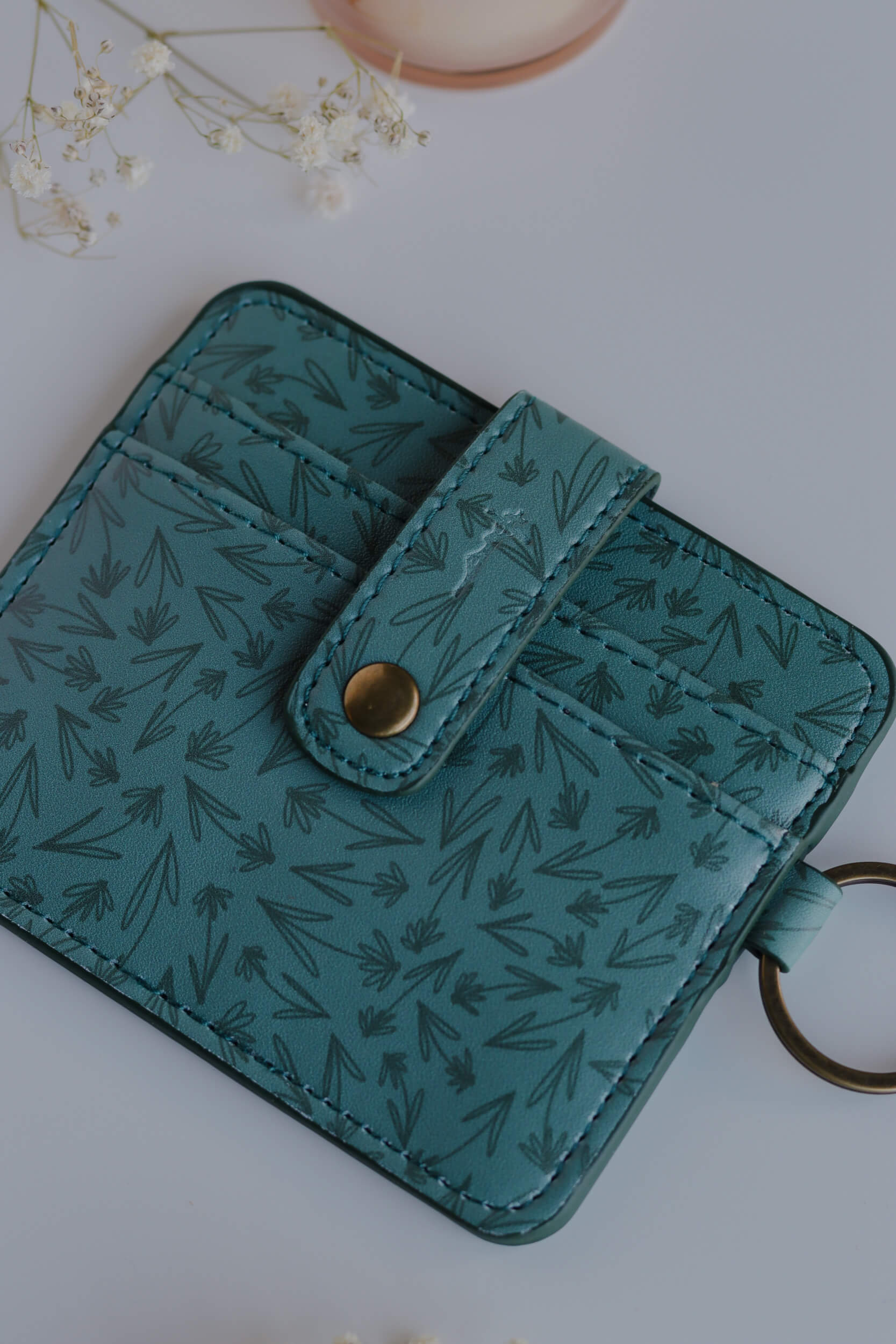 Green Wildflower wallet