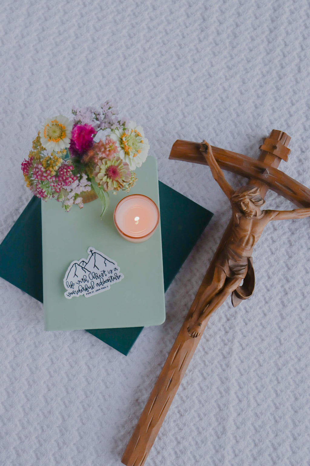 Life With Christ JPII Sticker - CURSIVE