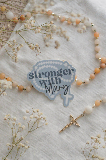 Stronger With Mary - Catholic Sticker