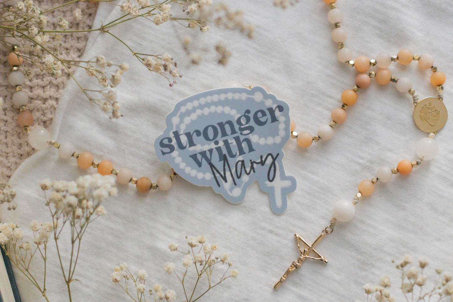 Stronger With Mary - Catholic Sticker