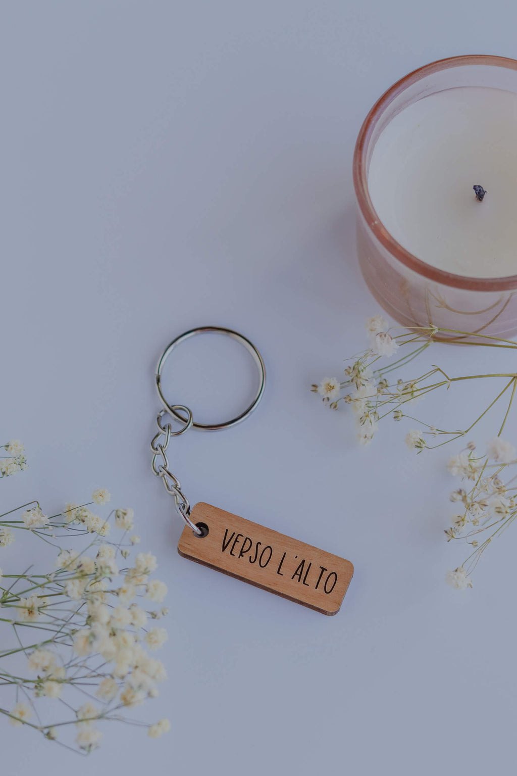 Verso L'Alto - Catholic Wood Keychain