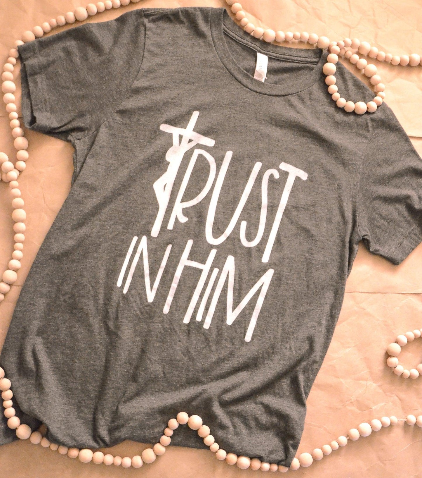 Trust in Him - Catholic Shirt - Gray