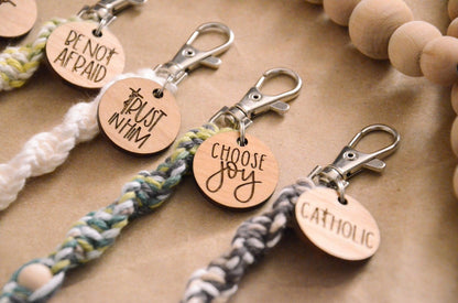 Choose Joy- Catholic Wood Charm