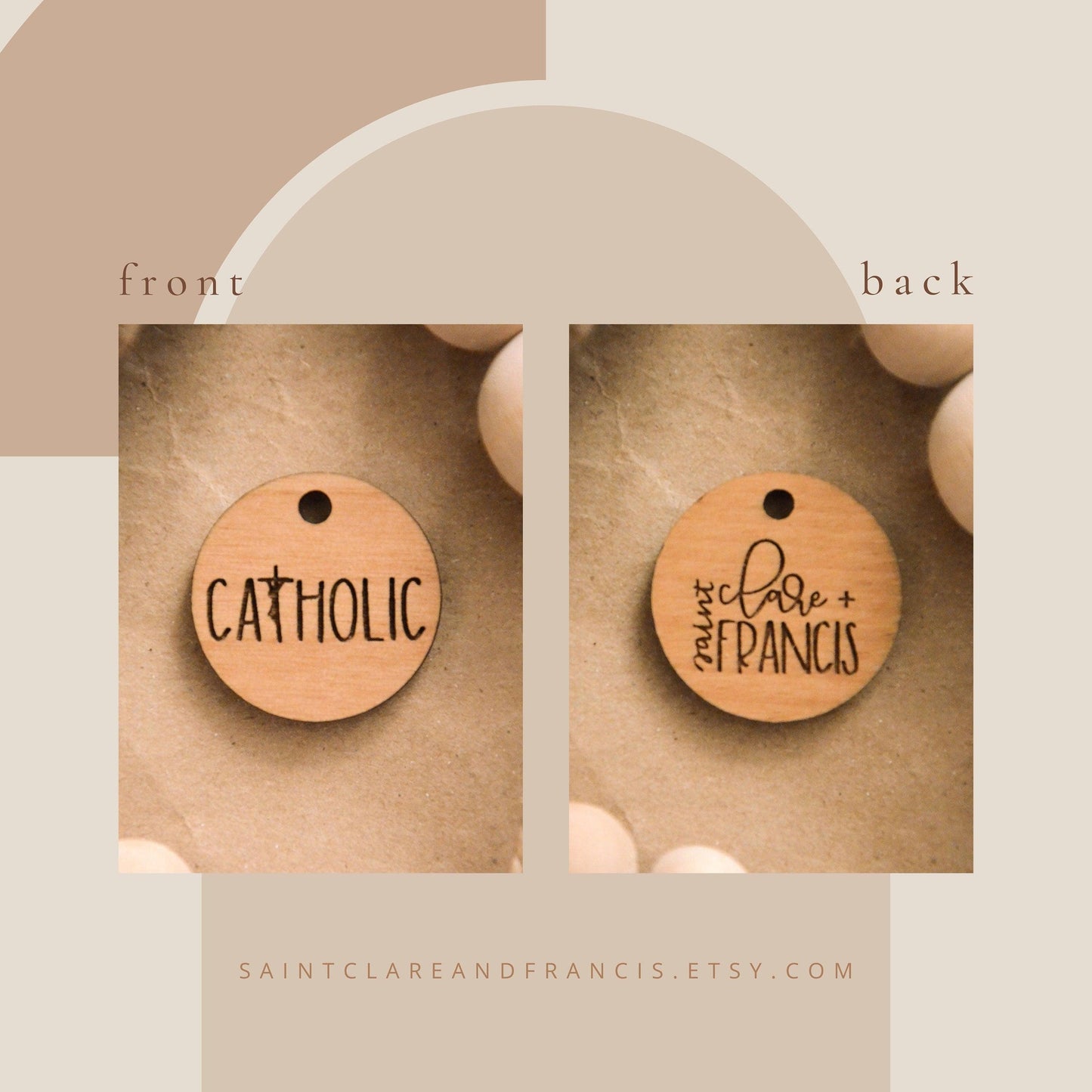 Catholic - Wood Keychain