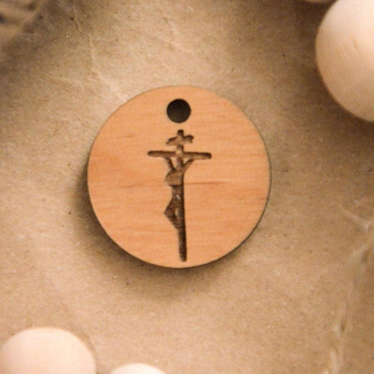 Crucifixion - Catholic Wood Charm