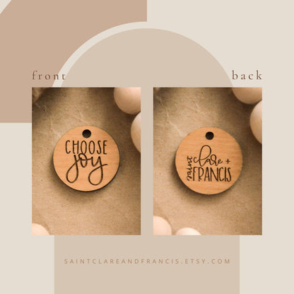 Choose Joy- Catholic Wood Charm